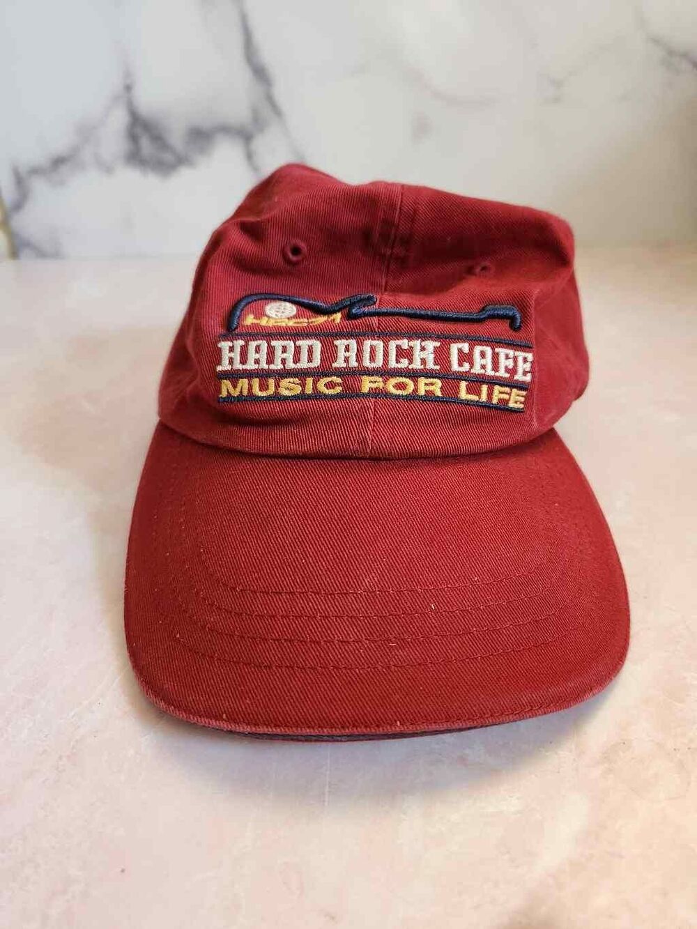 Hard Rock Cafe Music for Life Las Vegas burgundy baseball hat embroidered cotton